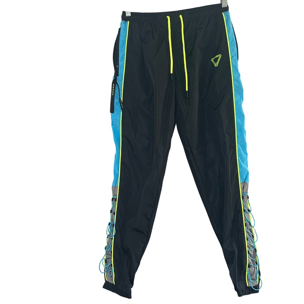 Switch Remarkable Bong Hwa Jogger Pants Mens Small Black Neon Blue active NEW